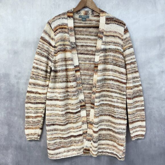 Natural Reflections Cardigan Sweater Womens Small Open Hippie 70s‎ Vibe Woodsy - Picture 1 of 8